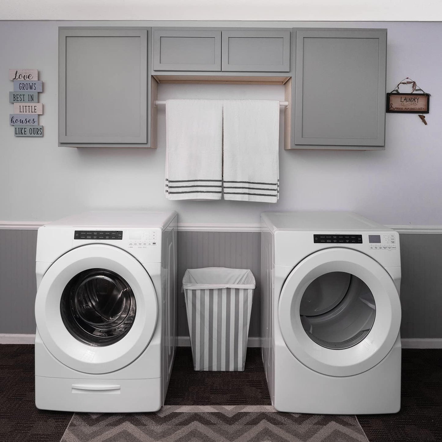 RTA (Ready-to-Assemble) Cabinets | Magnetic Grey Starter Laundry Room Cabinet Kit | 72" Wide | 2 x 18 W x 30" H x 12" D | 1 x 36 W x 12" H x 12" D | Storage Cabinets | Shaker Cabinets