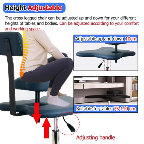 Ergonomic Cross Legged Office Chair with Lumbar Support, White M9496