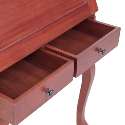 Secretary Desk Brown Solid Wood with Flip Top Storage Z3470