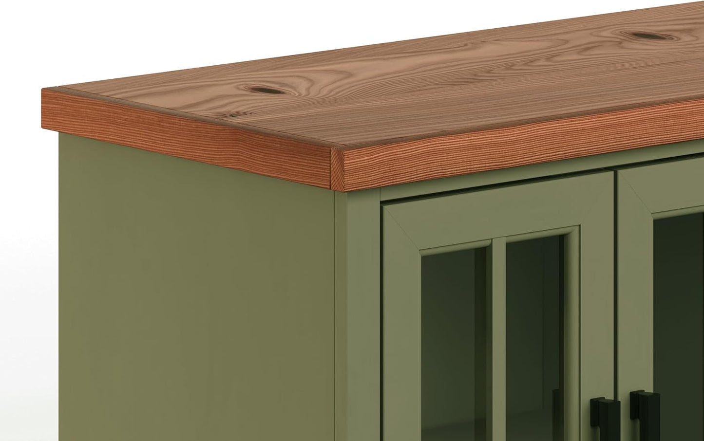 Bridgevine Home Vineyard 97 inch Fireplace TV Stand Console for TVs up to 100 inches, Sage Green and Fruitwood S374146