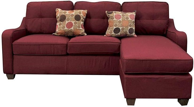 Cleavon II Sectional Sofa with 2 Pillows, Red Linen Z232