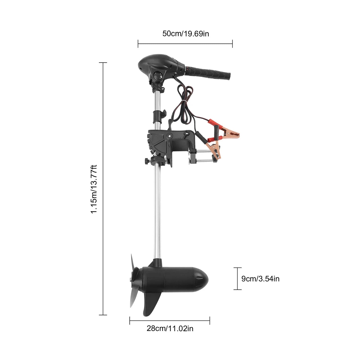 Miumaeov 12V 60lb Electric Trolling Motor with LED Battery Indicator, Transom Mounted S35547