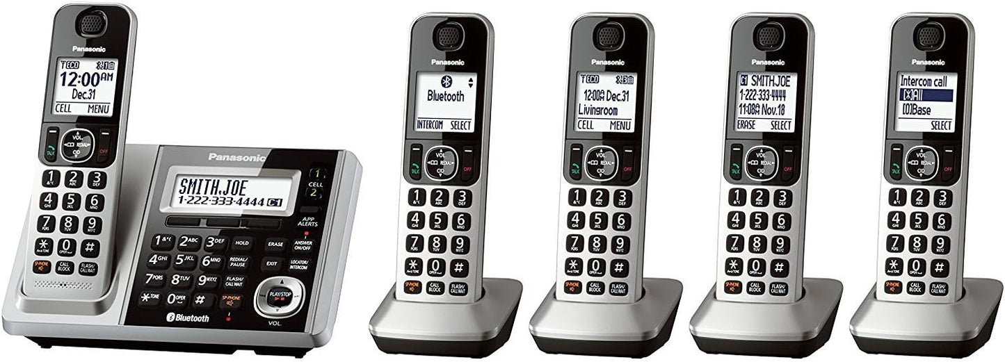 Panasonic KX-TGF375S Link2Cell Bluetooth Cordless Phone with 5 Handsets (Renewed) Y71697