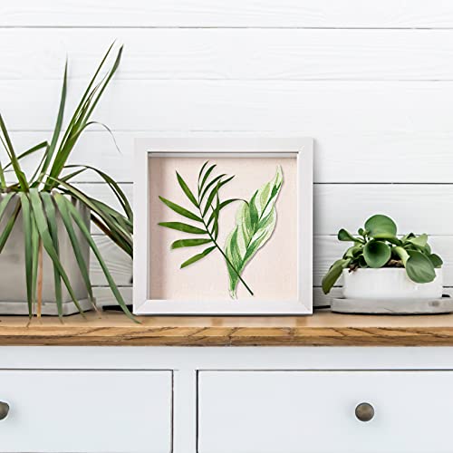 10"x10" Shadow Box Display Case with Linen Back, Wood & Glass, 2 Pack Black E4487