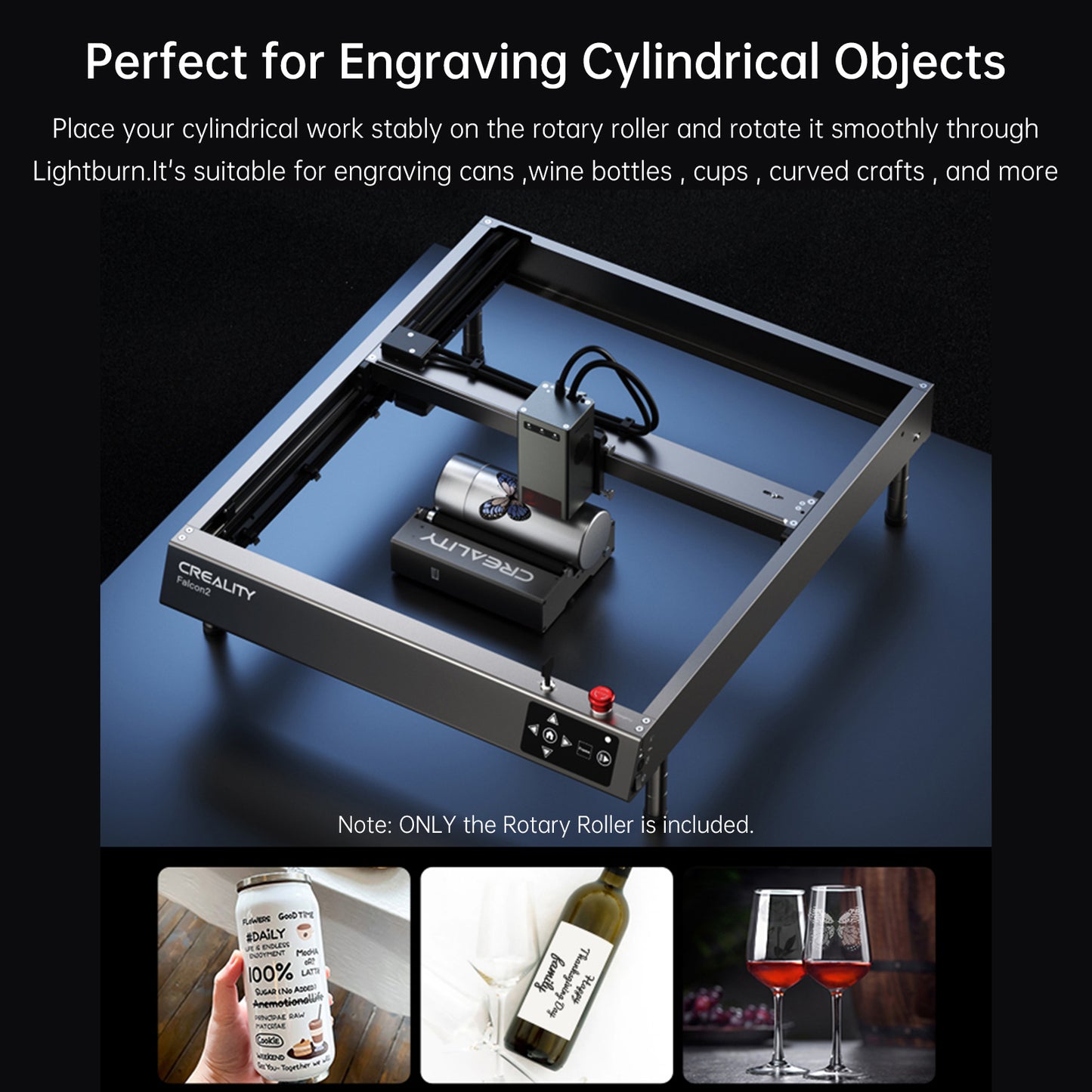 Creality 3D Rotary Roller for Cylindrical Engraving, 5-120mm Adjustable, for Falcon2 Pro & Falcon 10W N956930
