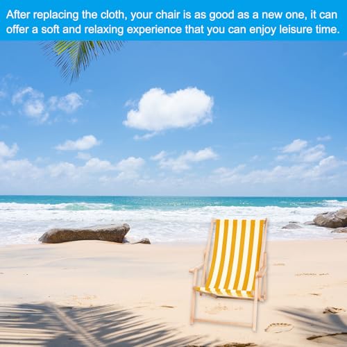 PATIKIL Beach Chair Replacement Fabric 45 x 17 Oxford Cloth for Lounge Chair, Blue White A248629