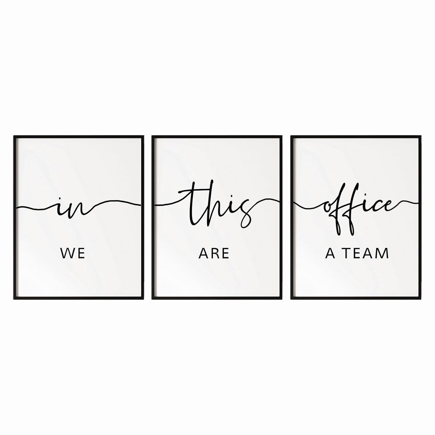 In This Office We Are Team, Set of 3 Prints, Minimalist Office Quotes Art, Home Wall Decor, Typography Art, Inspirational Teamwork Quote Poster, Office Wall Decor, Team Office Rules Unframed