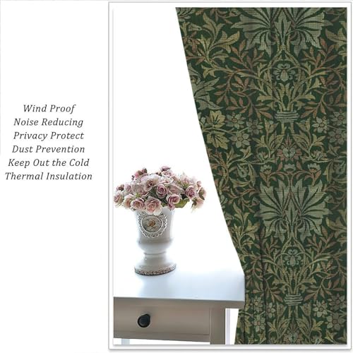 Vintage William Morris Floral Curtains 42x45 Inch 2 Panels K829