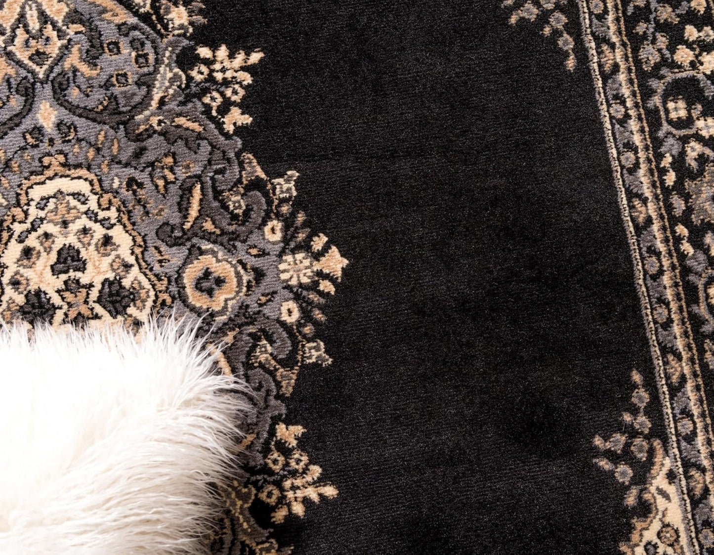 Rugs.com Amaya Collection 8 Ft Round Black Rug O23961