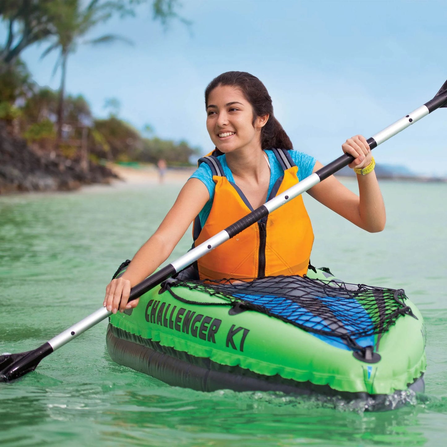 Intex Challenger K1 Inflatable Kayak with Oar and Pump D2304