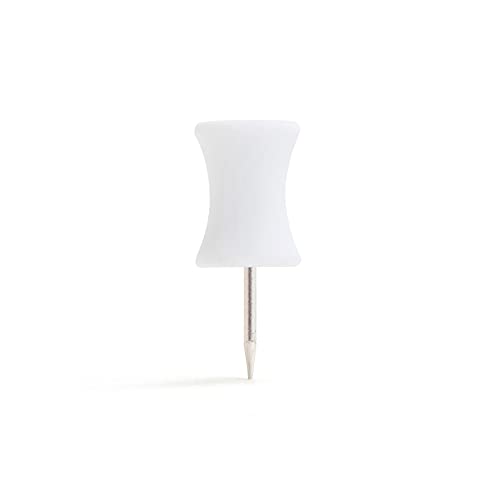 Poppin Push Pins, Set of 100, Hourglass Shape, White F749384