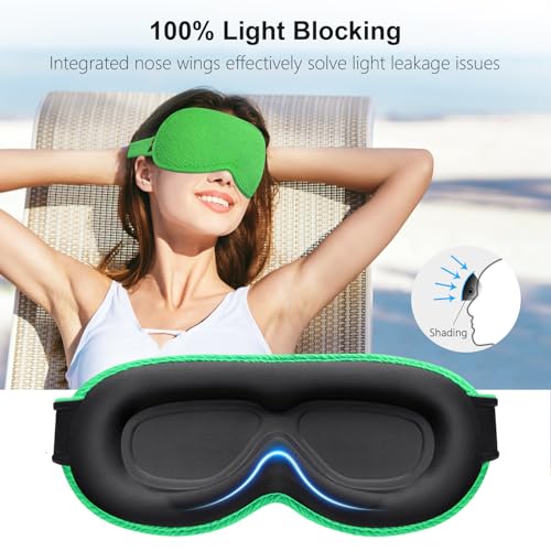 Gritin 100% Blackout Sleep Masks for Women & Men, Ergonomic 3D Cutout Eye Mask, Curry Color I3295