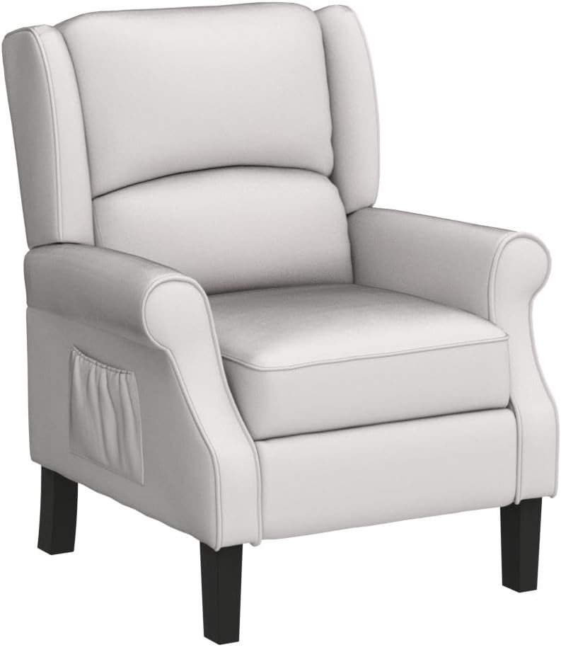 Amazon Brand Set of 2 Wingback Recliner Chair with Massage and Heat, Beige B76860
