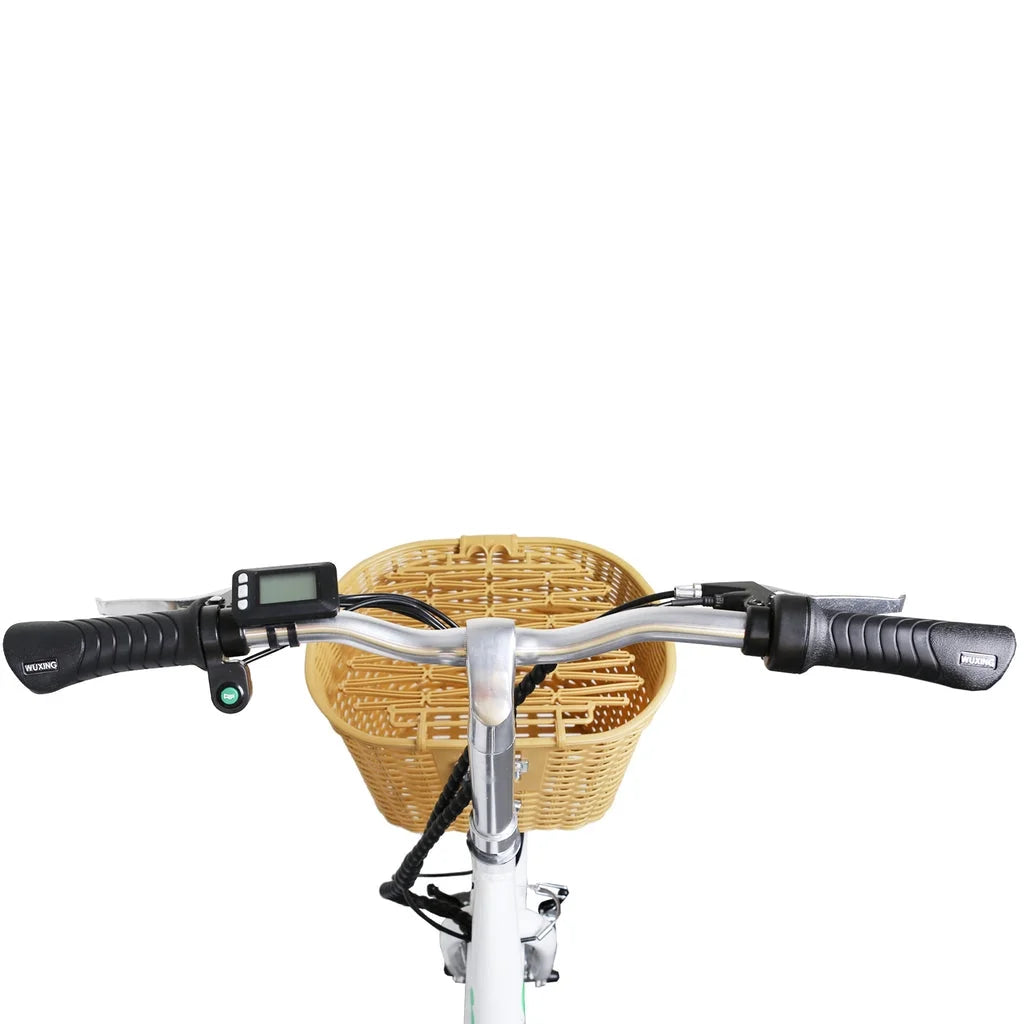 NAKTO City Electrical Bicycle for Women 22" Elegance Ebike for Adults, White D59492