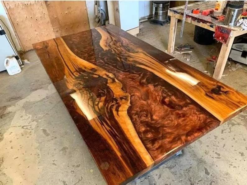 Personalized Large EPOXY Table, Resin Dining Table for 2, 4, 6, 8 River Dining Table Top, Wood Epoxy Coffee Table Top, Living Room Table (16.5" Inches Tall, 36 x 20 Inches)