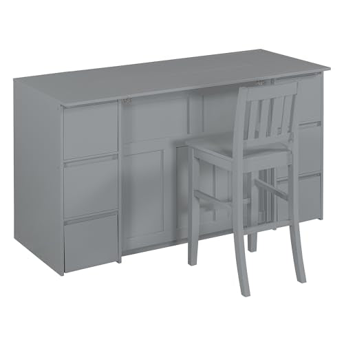Merax Murphy Bed Full Size with Storage and USB Ports, White R4587