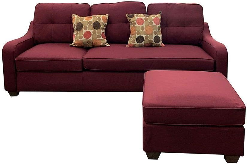 Cleavon II Sectional Sofa with 2 Pillows, Red Linen Z232