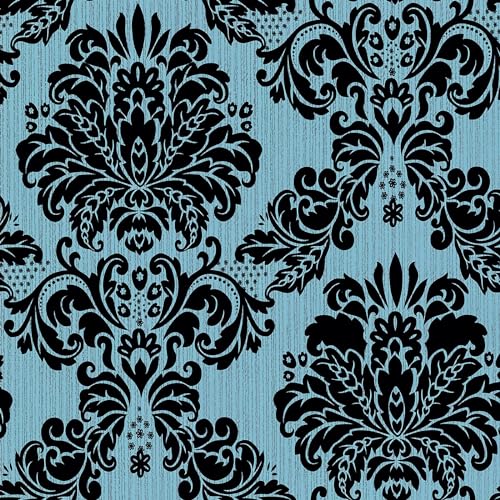 9148-10M Damask Peel and Stick Wallpaper 17.7" x 32.8ft Removable Wall Covering Contact Paper Self-Adhesive Damask Furniture Paper Shelf Liner Vinyl Roll