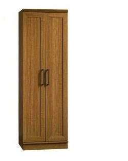 Sauder Wooden Pantry Kitchen Storage Cabinet Organizer Adjustable Shelves Oak Finish