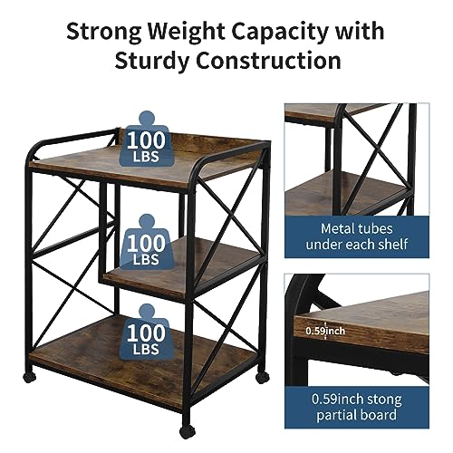 Printer Stand with Storage for Home Office, Black W355