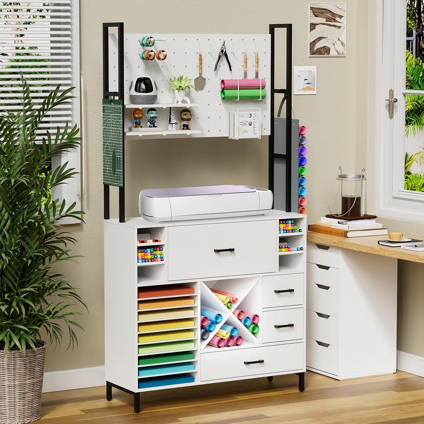 PAKASEPT Craft Organizer Storage Cabinet for Cricut Machines Q5406