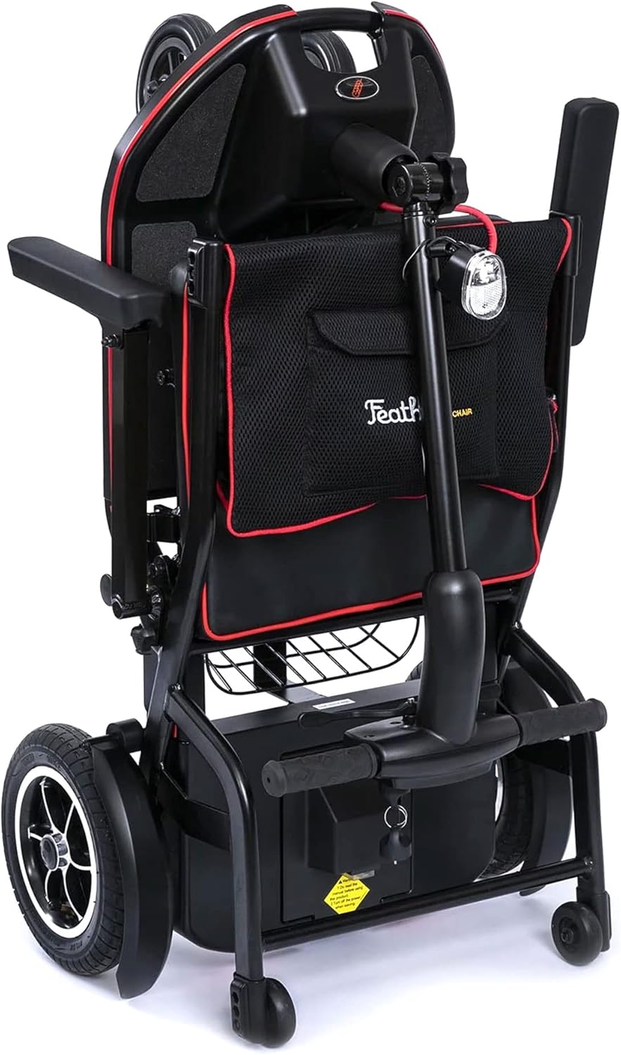 FeatherMobility Black 4 Wheel Mobility Scooter with Long Range Battery, Compact Fold Z375
