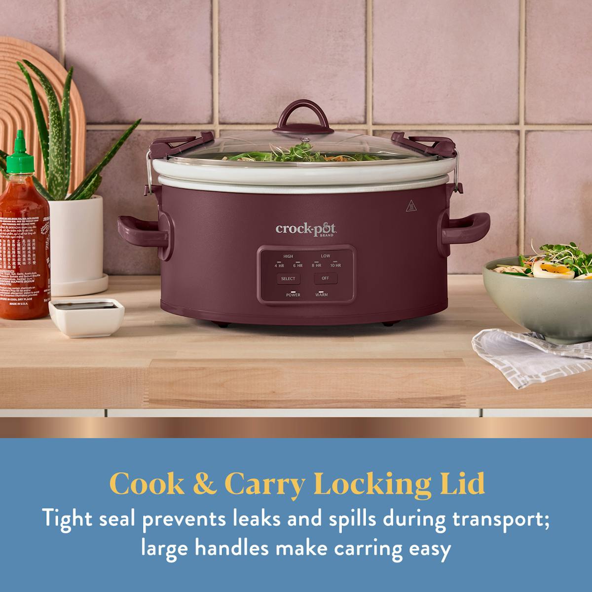 Crock-Pot 6 Qt. Cook & Carry Programmable Slow Cooker, Lambrusco — Product Information | Item Overview RB