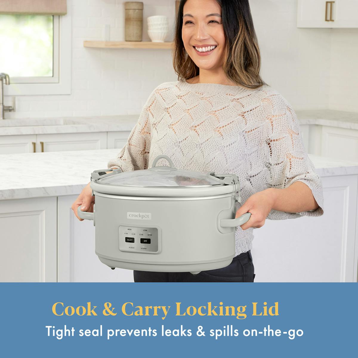 Crock-Pot 7 Qt. Cook & Carry Programmable Slow Cooker with Carry Bag, Oat Milk Cream — Product Information | Item Overview Lz
