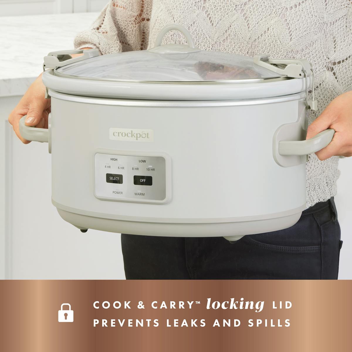 Crock-Pot 7-Quart Cook & Carry Slow Cooker, Mushroom | Item Details | Product Features xo