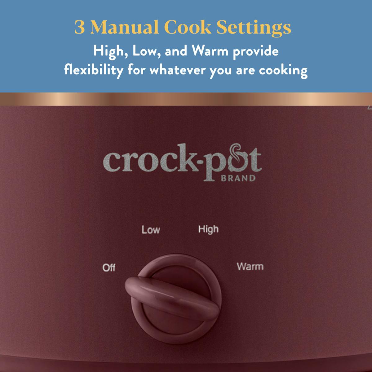 Crock-Pot Design Series 4.5 Qt. Manual Slow Cooker, Lambrusco — Product Information — Product Information B5