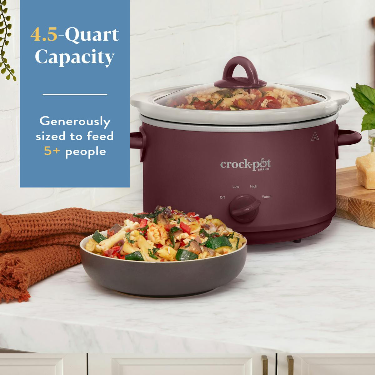 Crock-Pot Design Series 4.5 Qt. Manual Slow Cooker, Lambrusco — Product Information — Product Information B5