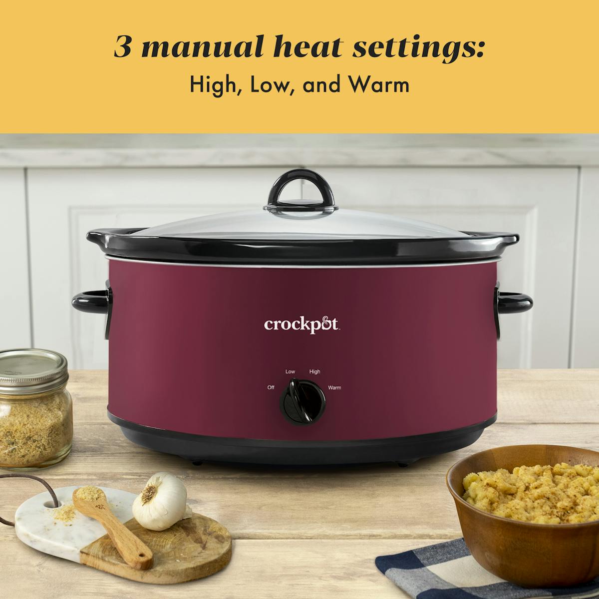 Crock-Pot Manual 8-Quart Slow Cooker, Rhubarb — Product Details — Item Information Tu