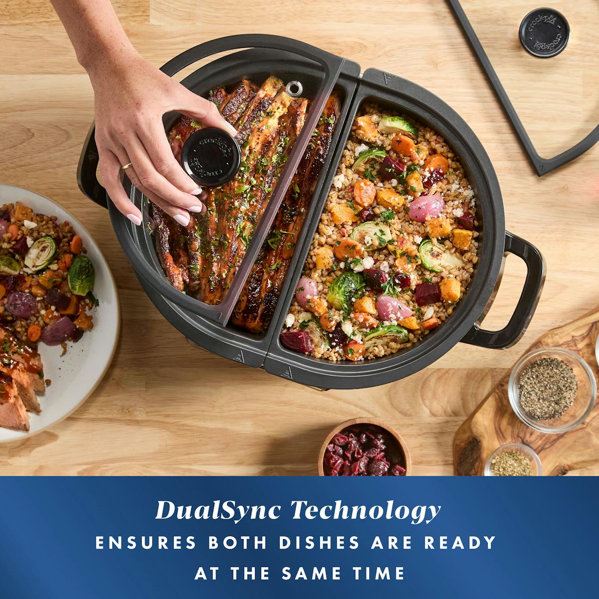 Crock-Pot MultiMeal Multicooker and Programmable Slow Cooker, Speckled Black | Product Overview | Item Overview 8a
