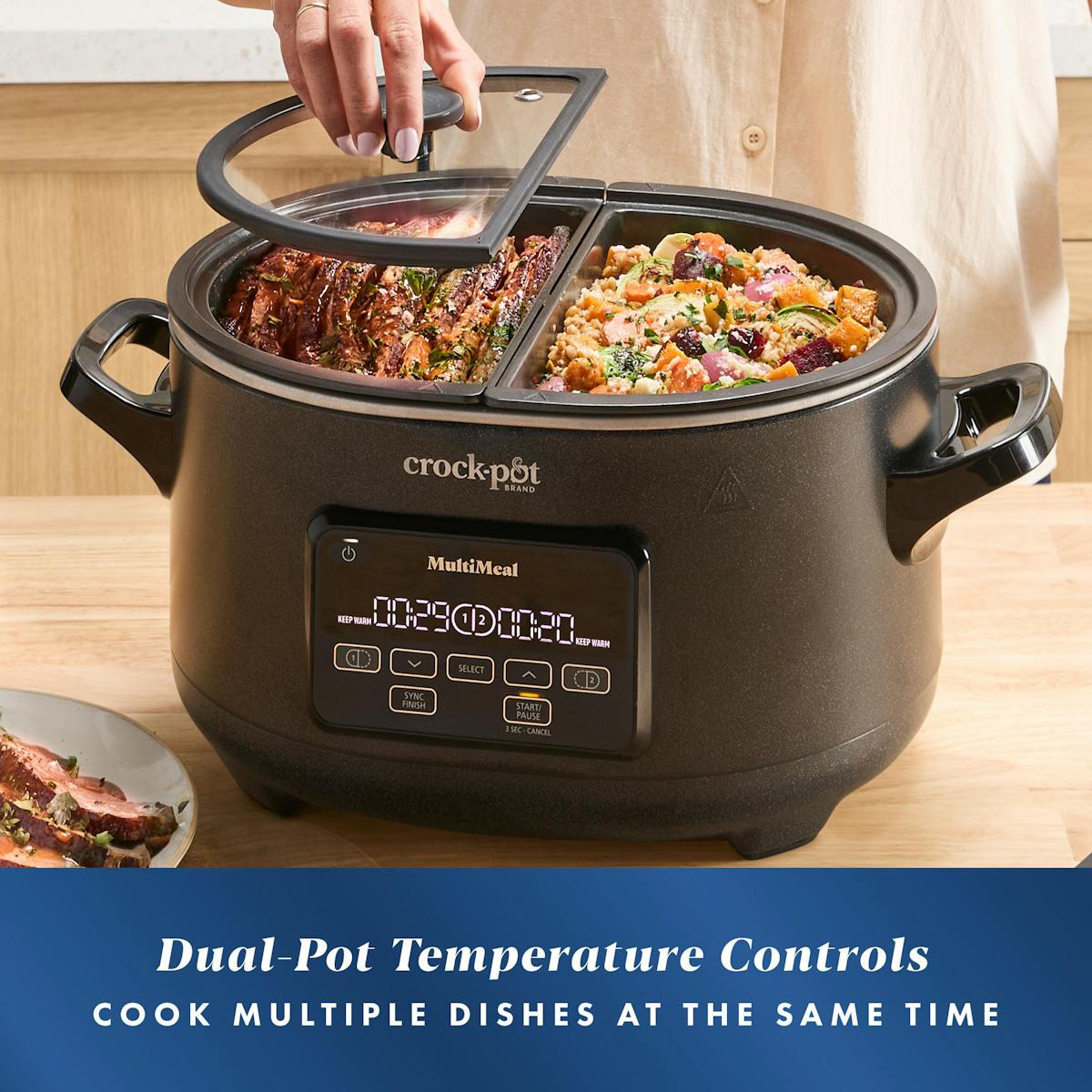 Crock-Pot MultiMeal Multicooker and Programmable Slow Cooker, Speckled Black | Product Overview | Item Overview 8a
