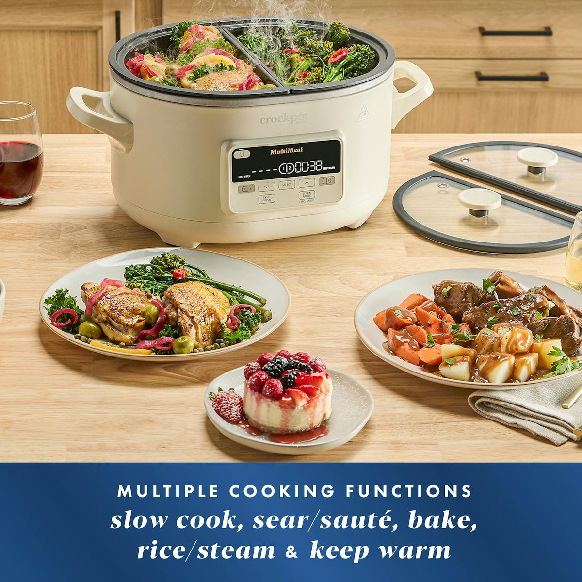 Crock-Pot MultiMeal Multicooker and Programmable Slow Cooker with Bake Function, Oat Milk — Product Information | Item Overview yy