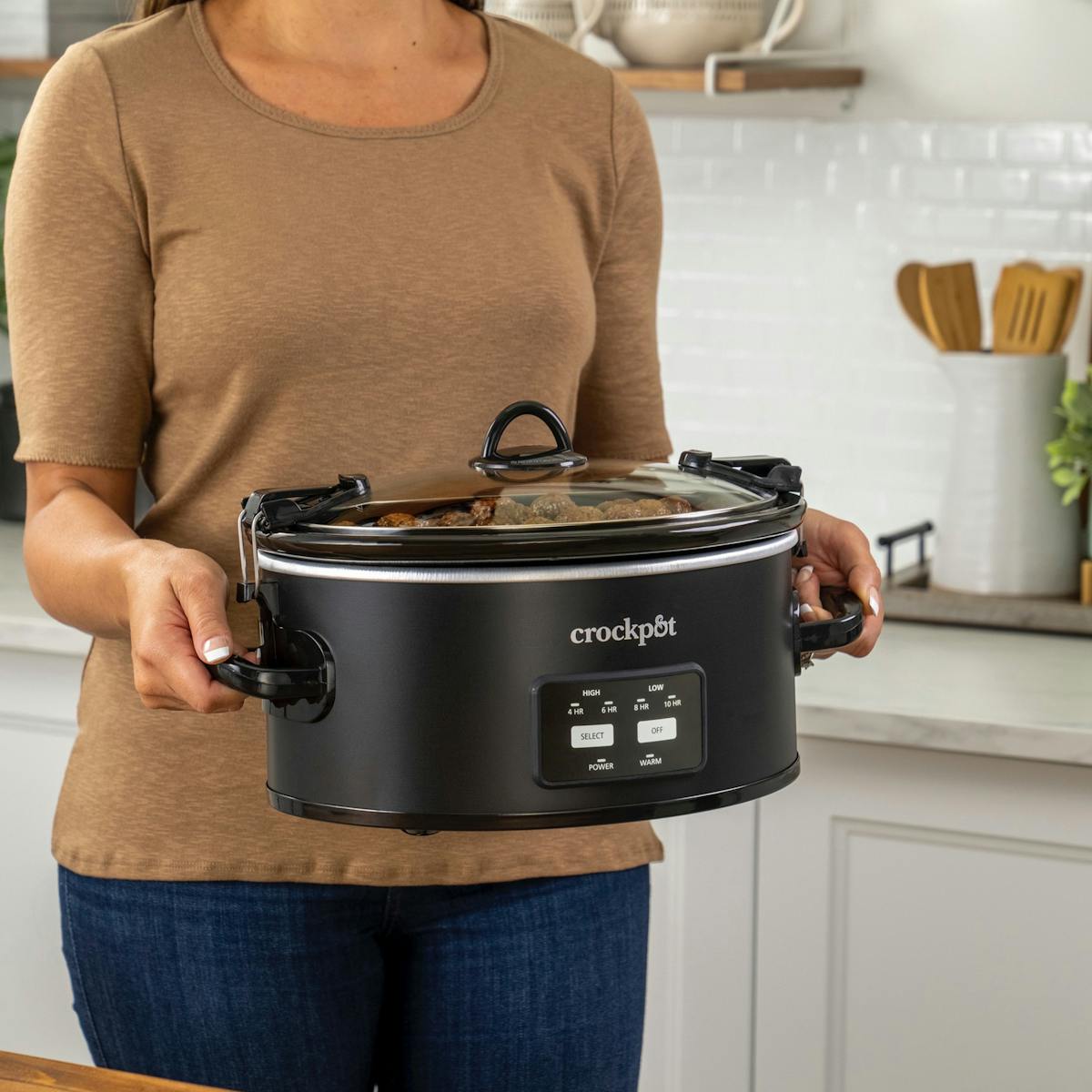 Crock-Pot One-Touch Control 6-Quart Cook & Carry Slow Cooker, Matte Black — Product Information | Product Overview 7O