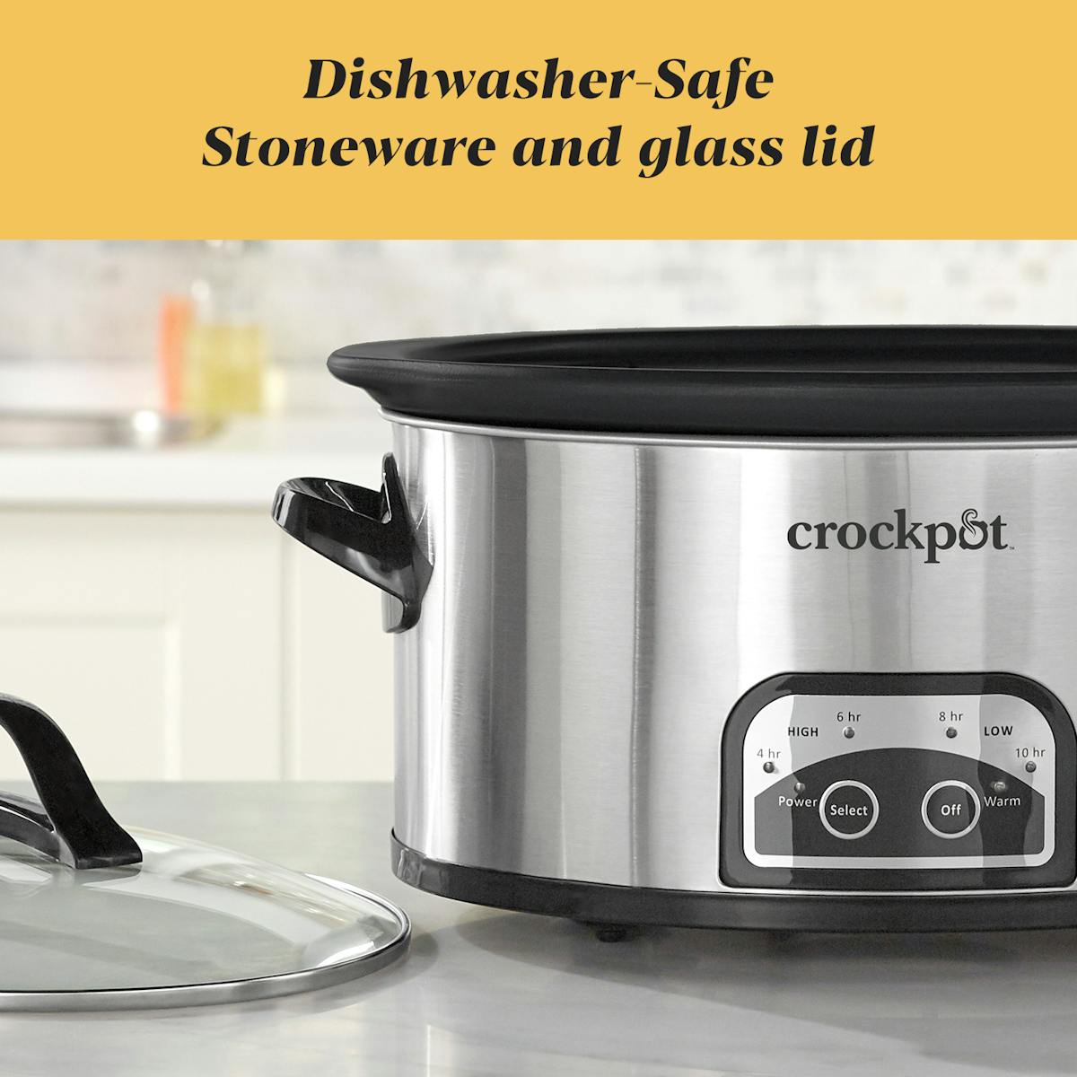 Crock-Pot One Touch Control 6-Quart Easy-to-Clean Slow Cooker, Stainless Steel — Product Information — Product Details vh