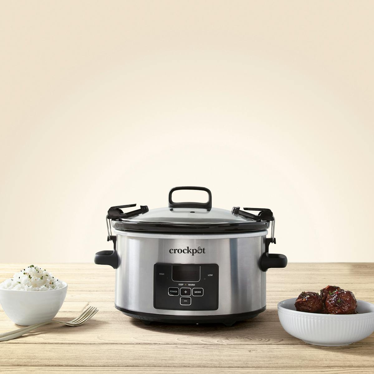 Crock-Pot Programmable 4-Quart Cook & Carry Slow Cooker, Stainless Steel — Product Details — Product Facts jO