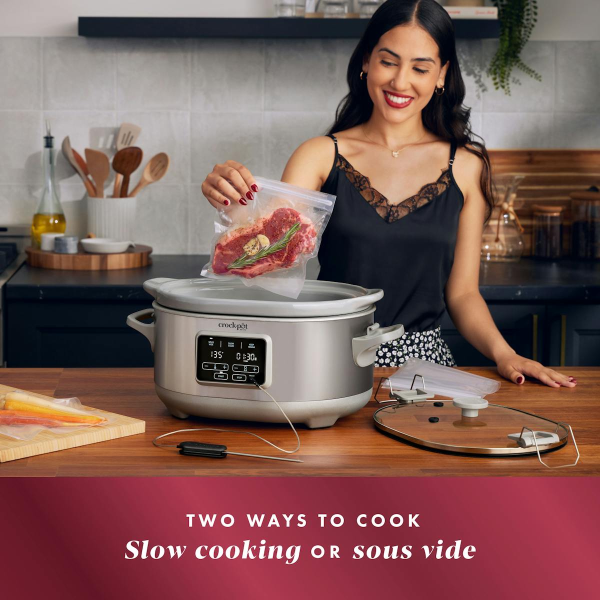 Crock-Pot Programmable 7-Quart Cook & Carry Slow Cooker with Sous Vide, Stainless Steel — Product Details — Details and Specifications 0c