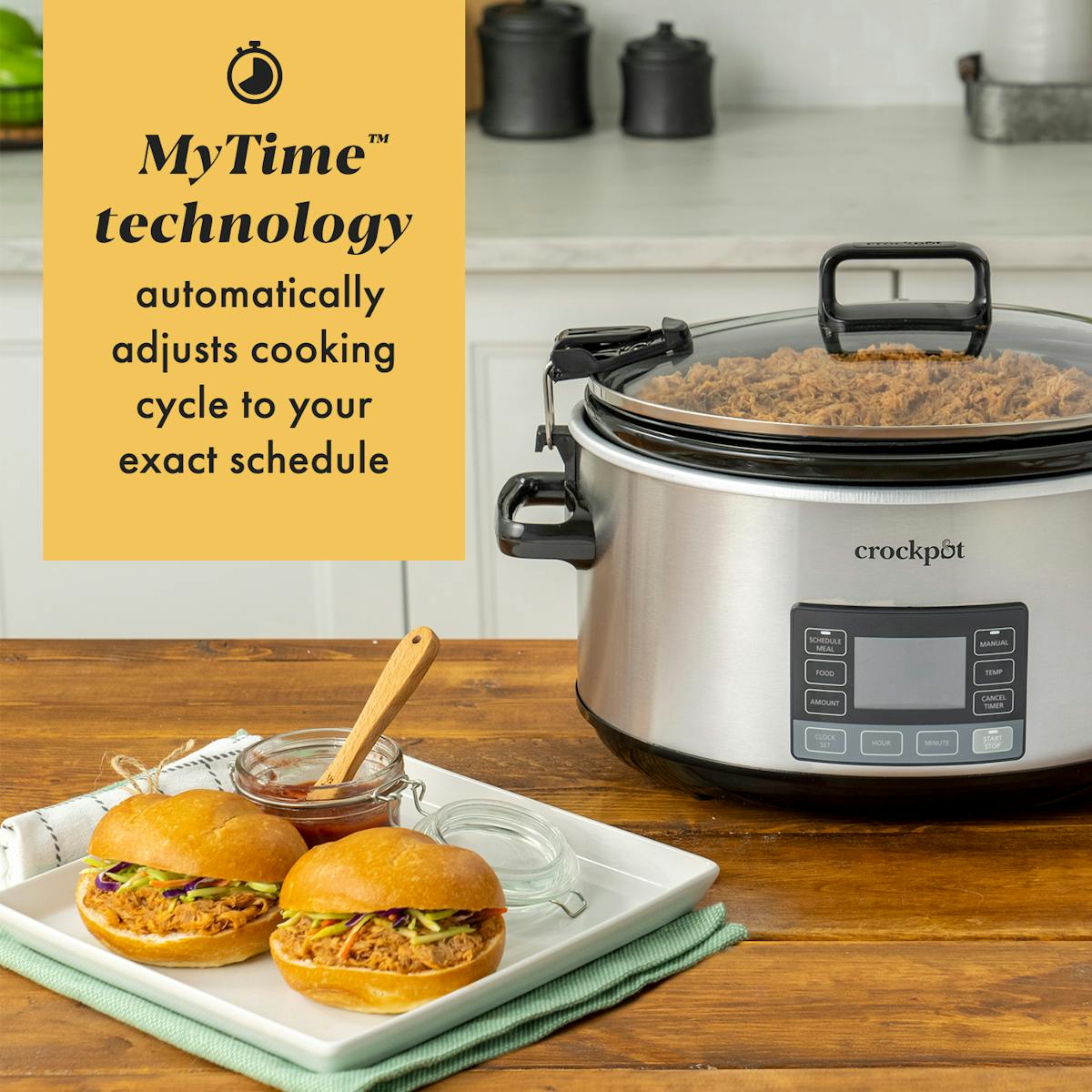 Crock-Pot Programmable 7-Quart MyTime Cook & CarrySlow Cooker, Stainless Steel | Item Details | Product Overview Ff