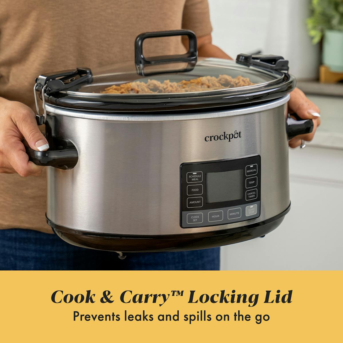 Crock-Pot Programmable 7-Quart MyTime Cook & CarrySlow Cooker, Stainless Steel | Item Details | Product Overview Ff