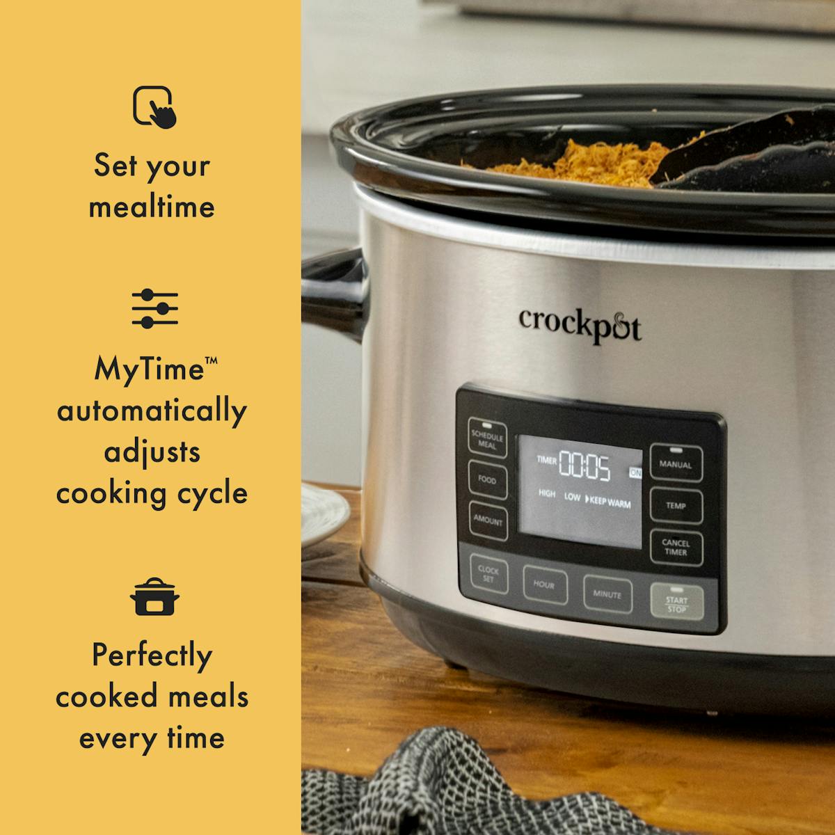 Crock-Pot Programmable 7-Quart MyTime Cook & CarrySlow Cooker, Stainless Steel | Item Details | Product Overview Ff